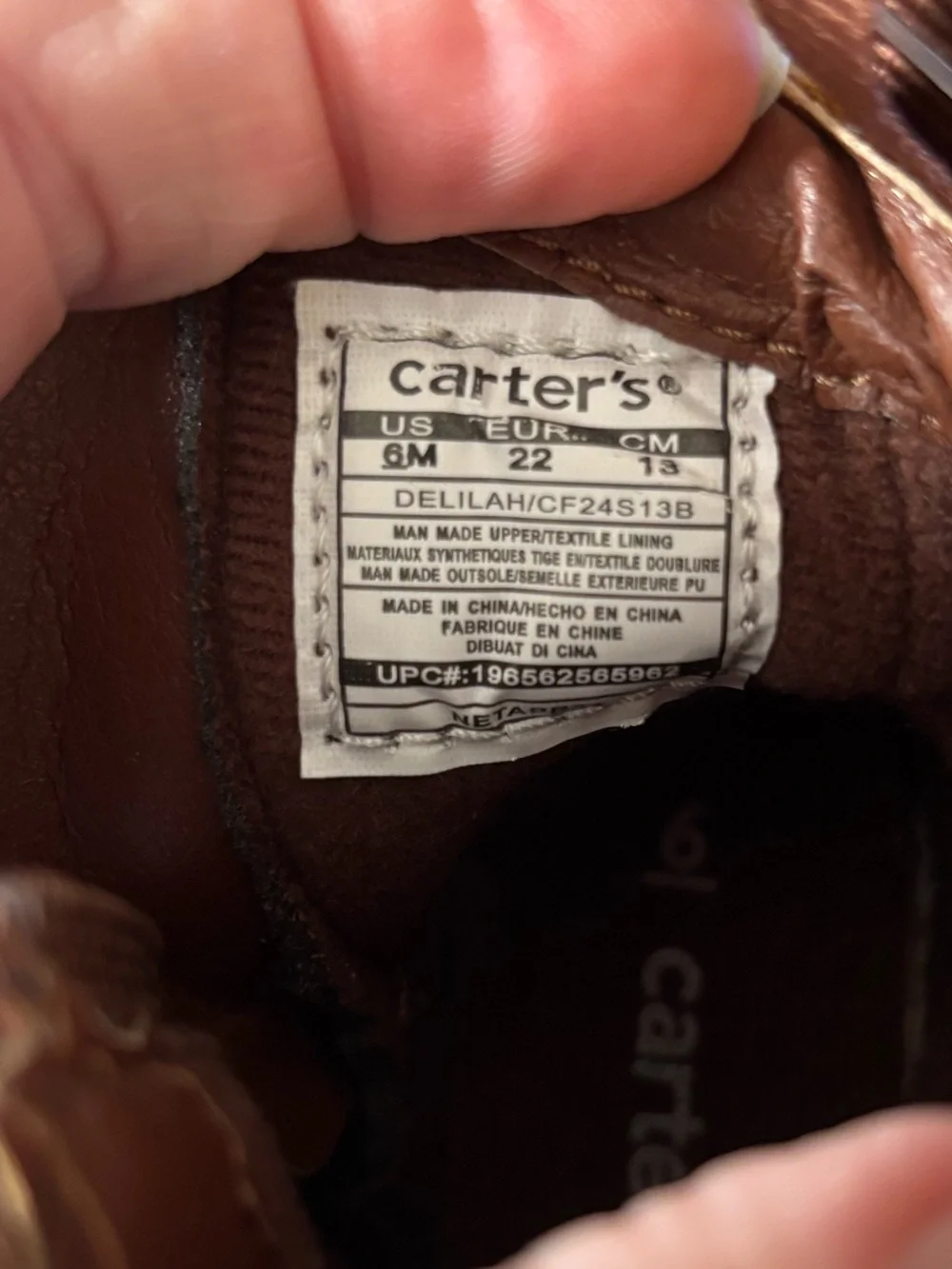 NWT Carter's Delilah toddler girl cowboy boots sz 6